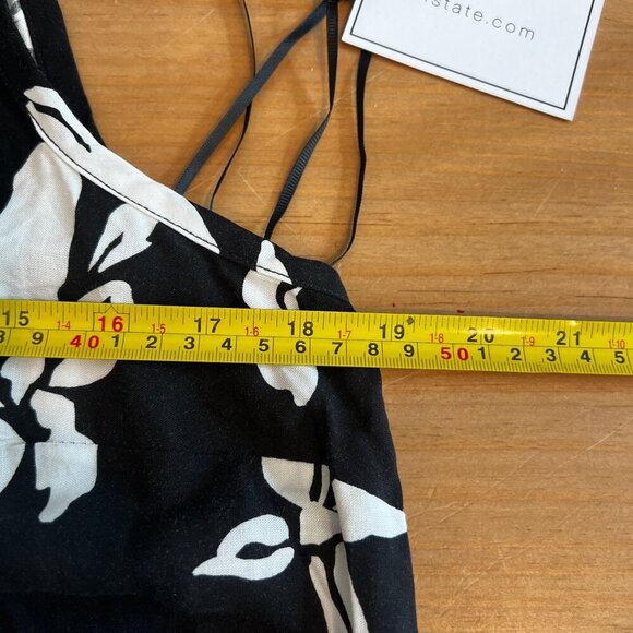 1. State Womens Square-Neck Sleeveless Maxi Boho Dress MEDIUM Floral Black - Picture 6 of 7